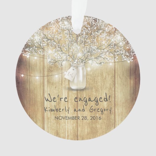 Rustic Mason Jar Baby's Breath String Lumières Boi (devant)