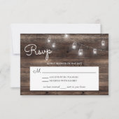 Rustic Mason Jar Barn Wood RSVP Kaartje (Voorkant)