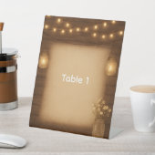 Rustic Mason Jar Berry Trouwtafel Nummer Kaart Reclamebord Met Voetstuk (Insitu)