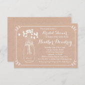 Rustic Mason Jar Bridal Wedding Shower Kaart (Voorkant / Achterkant)