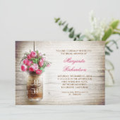 Rustic Mason Jar Bruids Douche Uitnodigingen (Staand voorkant)