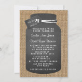 Rustic Mason Jar Burlap Invitations de mariage (Devant)