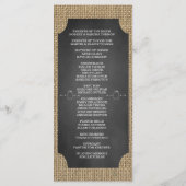 Rustic Mason Jar Burlap Programme de mariage perso (Dos)