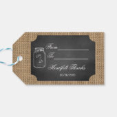 Rustic Mason Jar Burlap Wedding Custom Cadeaulabel (Achterkant Horizontaal)