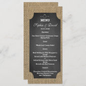 Rustic Mason Jar Burlap Wedding Menu (Voorkant / Achterkant)