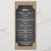 Rustic Mason Jar Burlap Wedding Menu (Voorkant)