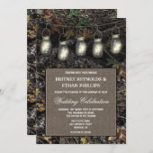 Rustic Mason Jar Chasse Camo Mariage Invitations (Devant / Derrière)