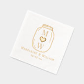 Rustic Mason Jar Couple 2 Nom initial Date (Gauche)