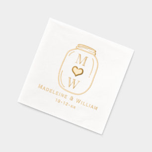 Rustic Mason Jar Couple 2 Nom initial Date