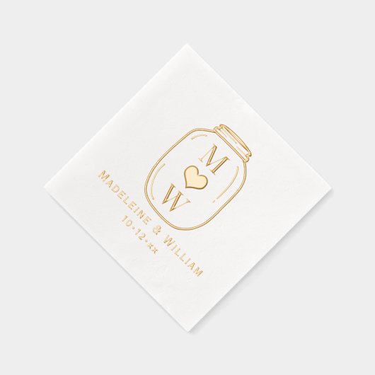 Rustic Mason Jar Couple 2 Nom initial Date (Droite)