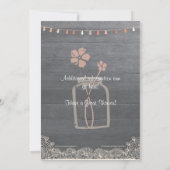 Rustic Mason Jar Douche nuptiale Invitation Coral (Dos)