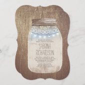 Rustic Mason Jar Dusty Blue Vrijgezellenfeest Kaart (Voorkant / Achterkant)