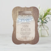 Rustic Mason Jar Dusty Blue Vrijgezellenfeest Kaart (Staand voorkant)