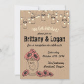 Rustic Mason Jar Eloped Réception Invitation (Devant)