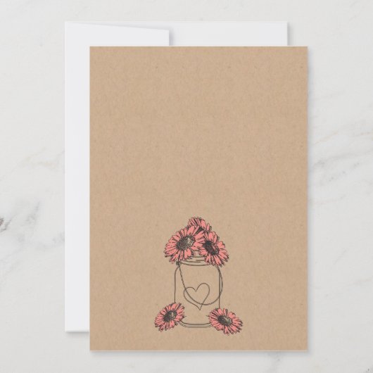 Rustic Mason Jar Eloped Réception Invitation (Dos)