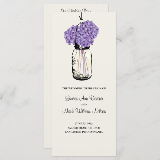 Rustic Mason Jar en Hydrangeas Programma (Voorkant / Achterkant)