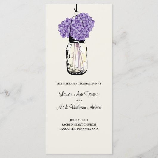 Rustic Mason Jar en Hydrangeas Programma (Voorkant)