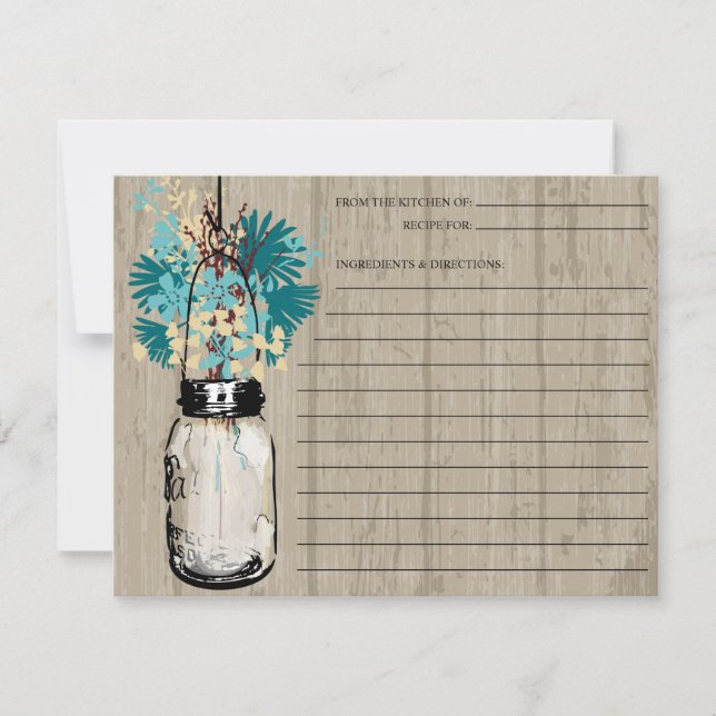 Rustic Mason Jar en wilde bloemen | Ontvangst (Voorkant)