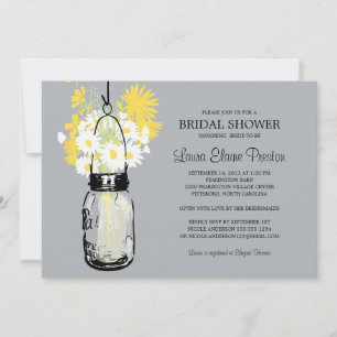 Rustic Mason Jar en Wildflower Daisies Kaart