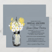 Rustic Mason Jar en Wildflower Daisies Kaart (Voorkant / Achterkant)