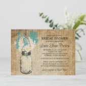 Rustic Mason Jar en Wildflower Daisies Kaart (Staand voorkant)