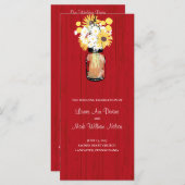 Rustic Mason Jar en Wildflowers Programma (Voorkant / Achterkant)