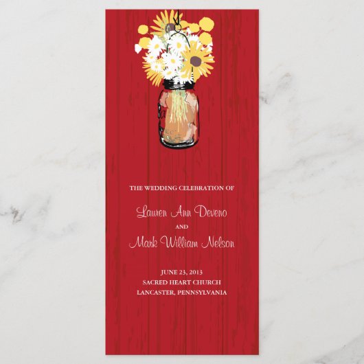 Rustic Mason Jar et le programme Fleur sauvage (Devant)