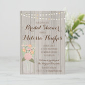 Rustic Mason Jar Floral Invitations de douche nupt (Debout devant)