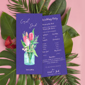 Rustic Mason Jar Floral Wedding Program Card Kaart