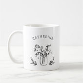 Rustic Mason Jar Flowers gepersonaliseerd Koffiemok (Links)