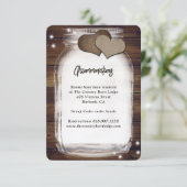 Rustic Mason Jar Grange Bois Cartes d'hébergement (Debout devant)