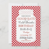 Rustic Mason Jar Invitation BBQ Anniversaire (Devant)