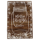 Rustic Mason Jar kerstcadeau Medium Cadeauzakje (Voorkant)