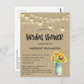 Rustic Mason Jar Kraft Bridal Shower Briefkaart (Voorkant / Achterkant)