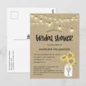 Rustic Mason Jar Kraft Bridal Shower Briefkaart (Voorkant / Achterkant)