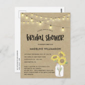 Rustic Mason Jar Kraft Invitation à la douche nupt (Devant / Derrière)