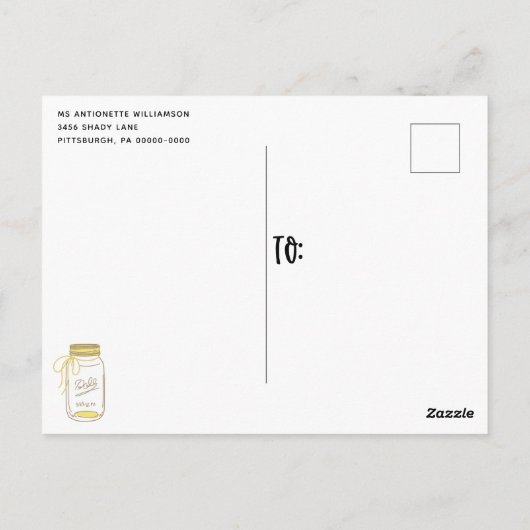 Rustic Mason Jar Kraft Invitation à la douche nupt (Dos)