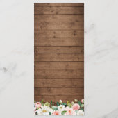 Rustic Mason Jar Lights Blush Floral Lace Wedding Menu (Achterkant)