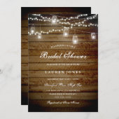 Rustic Mason Jar Lights Bridal Shower Kaart (Voorkant / Achterkant)