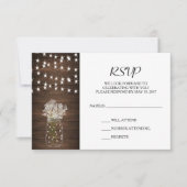 Rustic Mason Jar & Lights Wedding RSVP-kaart RSVP Kaartje (Voorkant)