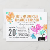 Rustic Mason Jar Mint Pink Coral Blauwgroen Wedden Kaart (Voorkant)