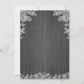 Rustic Mason Jar Paars Silver Grey Floral Wedding Kaart (Achterkant)