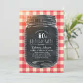 Rustic Mason Jar Picnic 80e verjaardag Kaart (Staand voorkant)