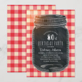 Rustic Mason Jar Picnic 80e verjaardag Kaart (Voorkant / Achterkant)