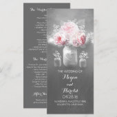 Rustic Mason Jar Programmes de mariage (Devant / Derrière)