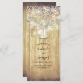 Rustic Mason Jar Programmes de mariage respiratoir (Devant / Derrière)