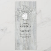 Rustic Mason Jar Programmes de mariage respiratoir (Devant)