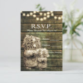 Rustic Mason Jar R.S.V.P. Kaart (Staand voorkant)