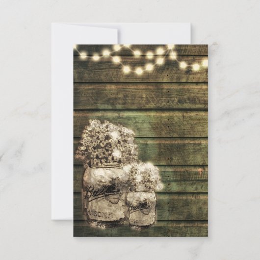 Rustic Mason Jar R.S.V.P. Kaart (Achterkant)