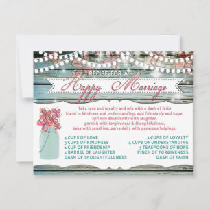 Rustic Mason Jar Recipe for a Great Marriage Kaart